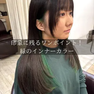 セミロング カラー 湯浅 了一のヘアスタイル