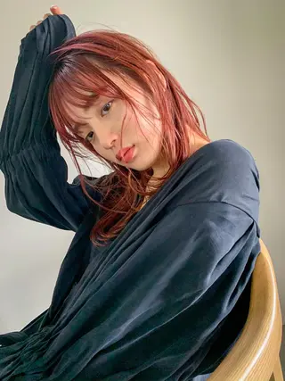 セミロング カラー 柔らかブラウン/顔周 りレイヤー♡ユウシのヘアスタイル