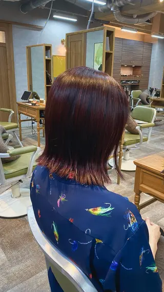 ミディアム 飯田 雷晟のヘアスタイル