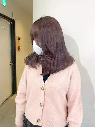 カラー mizuki/ピンク ベージュ.レイヤーのヘアスタイル