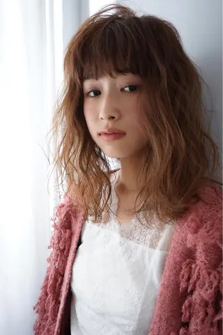 ロング カラー パーマ ヘアアレンジ 可愛いを作る神 ナオヒロのヘアスタイル