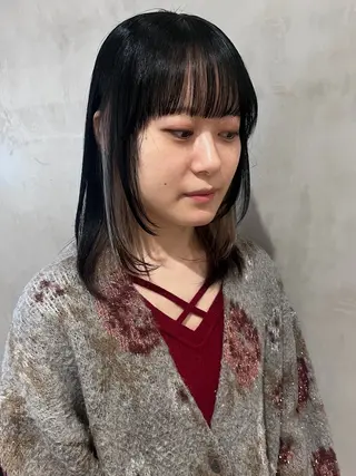 ミディアム カラー 顔まわり/暖色 可愛い特化🎀ゆうなのヘアスタイル