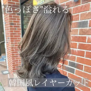 セミロング カラー パーマ ヘアアレンジ 酸性縮毛矯正のプロ 杉山玲介のヘアスタイル