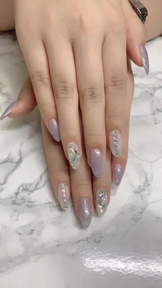 ネイル はな💎ネイル ワンホン、長さ出しのネイルデザイン