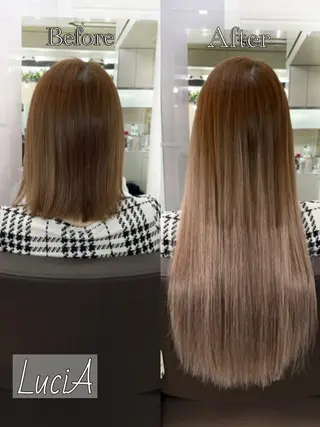 ロング ヘアアレンジ カラー LuciA/エクステ カラーのヘアスタイル