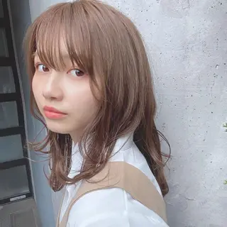 ミディアム カラー パーマ ヘアアレンジ 【公式】amble luxe池袋東口🩷のヘアスタイル