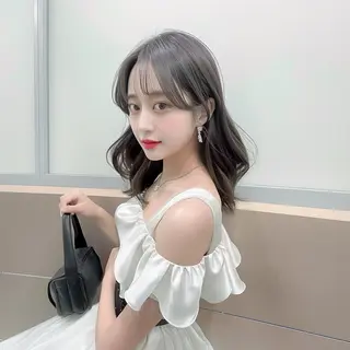 セミロング カラー 難波/心斎橋/ボブ/ 髪質改善/ハイトーンのヘアスタイル