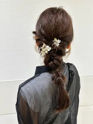 ヘアアレンジ はるか/ブリーチカラ ー/ヘアアレンジ🤍のヘアスタイル