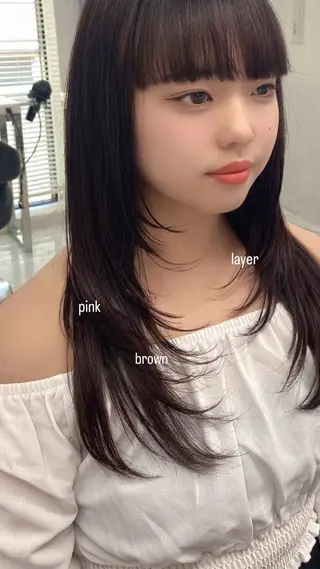 ロング カラー ヘアアレンジ AIN.ANLY.所属・韓国ｶﾞｰﾘｰ 🎀ミスズ🩰のヘアスタイル