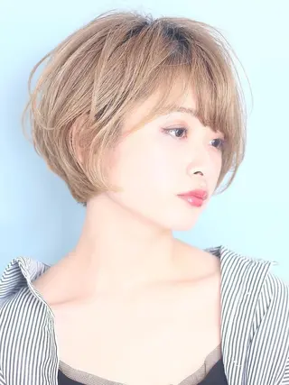 ショート カラー ヘアアレンジ 仙台Ｉ韓国レイヤー Ｉ髪質改善Ｉ伊藤拓海のヘアスタイル