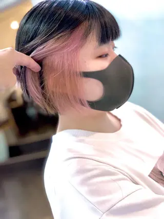 ショート ブリーチ毛に縮毛矯正 ✨カラー✨山田 正幸のヘアスタイル