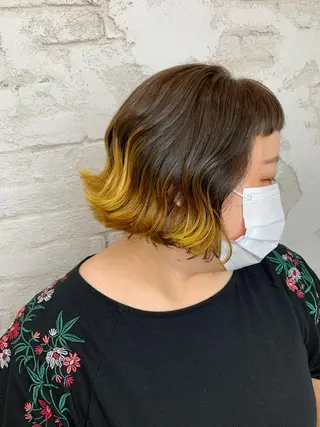 ショート カラー 韓国ヘア✨グレージュ カラーasamiのヘアスタイル