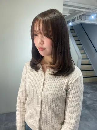 セミロング カラー ヘアアレンジ ベージュカラー /aibiのヘアスタイル