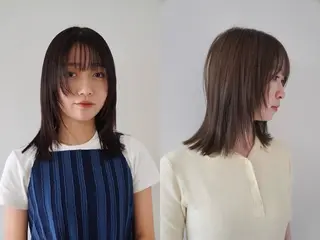 セミロング 小顔レイヤー×コンパ クトボブ/林隆平のヘアスタイル