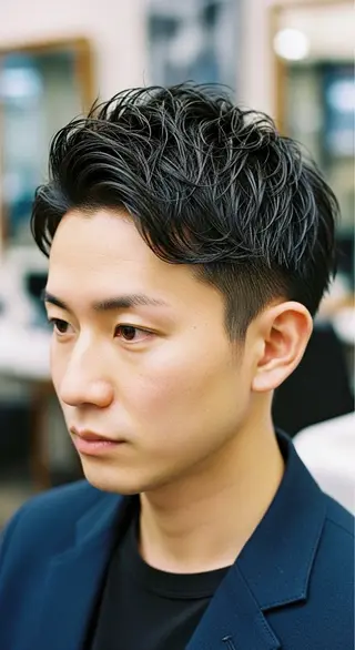 ミディアム パーマ メンズ 🔮メンズ縮毛矯正 毛流れパーマ💎竹永のヘアスタイル