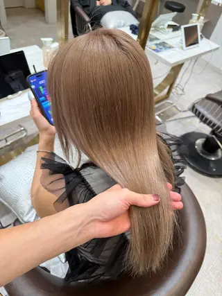 ロング カラー ダブルカラー 韓国レイヤーKYONのヘアスタイル