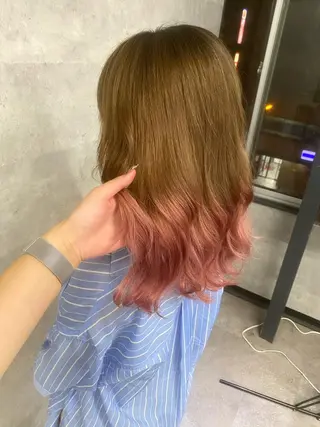 セミロング カラー シールエクステ特化 ハイトーン、NANAのヘアスタイル