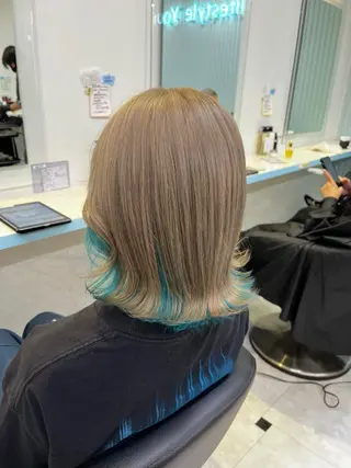 ミディアム カラー ブリーチカラー 🩵MIZUKIのヘアスタイル