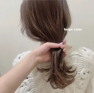 セミロング カラー 顔周りレイヤー 🎀マリノのヘアスタイル