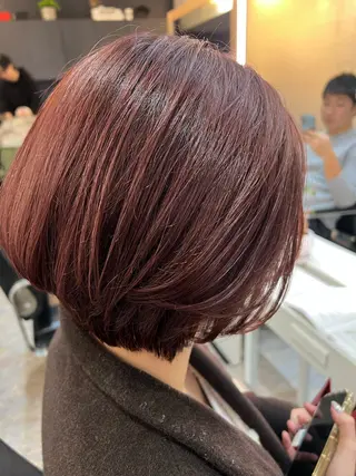 ショート カラー ハイライト白髪ぼかし 暖色ゆうき渋谷のヘアスタイル