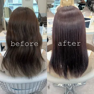 セミロング カラー 美髪矯正/髪質改善/ 艶髪🤍伊藤梨紗のヘアスタイル