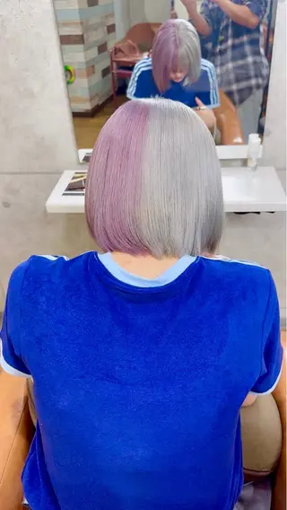 ショート カラー mEg hair creation川崎矢向店所属・✨️ハイトーン× 髪質改善アトム✨️のヘアスタイル