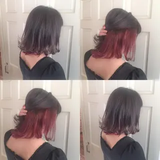 ミディアム カラー ホワイト&レイヤーカ ットエクステ長畠俊輔のヘアスタイル