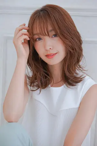 セミロング カラー パーマ モリシュンスケ /レイヤー/髪質改善のヘアスタイル