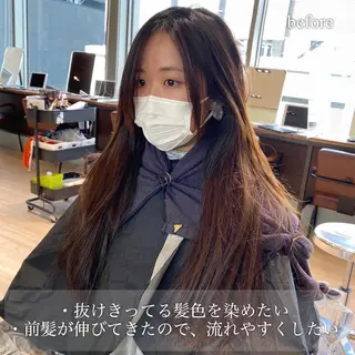 ロング カラー レイヤー/顔周り /透明感🩶高橋大のヘアスタイル