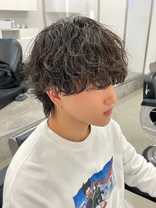 ショート カラー パーマ ヘアアレンジ メンズ 亀井隆汰/メンズ専門 パーマ特化美容師のヘアスタイル