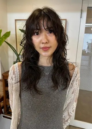 セミロング パーマ レイヤー/パーマ/ taroのヘアスタイル