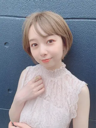 ミディアム カラー パーマ ヘアアレンジ 【公式】amble luxe池袋東口🩷のヘアスタイル