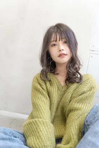 セミロング カラー ☕️ベージュカラー 内藤光哉☕️のヘアスタイル