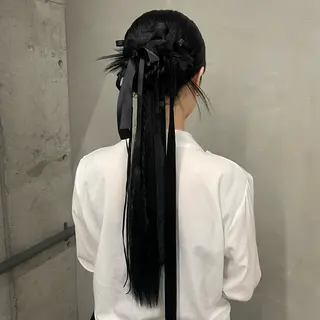 ロング ヘアアレンジ トレンドカラー🥣／ ヘアアレンジ✩.*˚のヘアスタイル