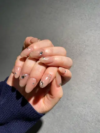 ネイル I-nailロング /ワンホン/キラキラのネイルデザイン