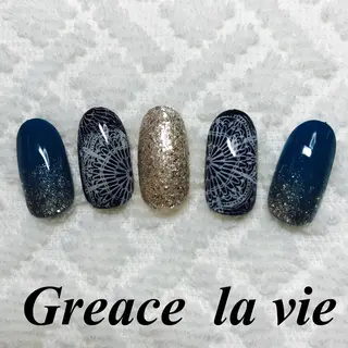 ミディアム カラー パーマ ヘアアレンジ キッズ ネイル マツエク・マツパ Greace la vie所属・Greace  la vieのネイルデザイン