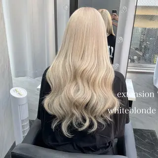 ロング カラー エクステ🩵ブリーチ 韓国ヘア🩵KAEのヘアスタイル