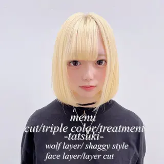 ミディアム カラー 🫧ハイトーン特化 🐺矢島タツキ🐺のヘアスタイル