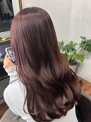 カラー セミロング アンダーバーホワイト 堺東店のヘアスタイル