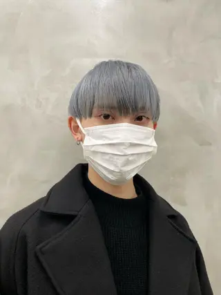 ショート カラー パーマ ヘアアレンジ メンズ ハイトーン/レイヤー 🌸さくらのヘアスタイル