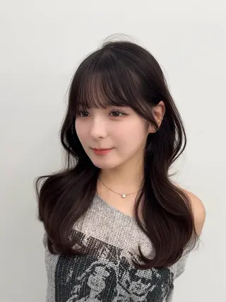 セミロング カラー ヘアアレンジ 顔周り&ミディアム 特化/池袋/kokiのヘアスタイル