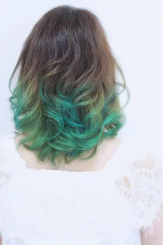 ロング カラー チビ編み込みエクステ シールEXどぅ〜すのヘアスタイル