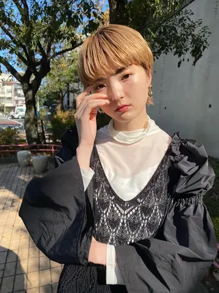 ショート カラー パーマ hemm,hemm.所属・ショート・ボブ MIKUのヘアスタイル