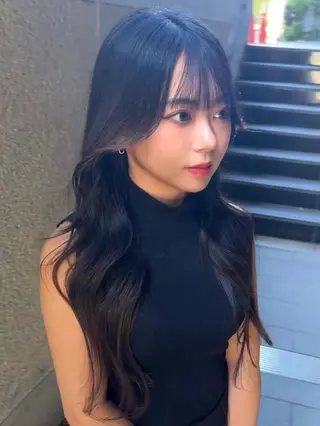 ロング カラー ヘアアレンジ 艶カラー/髪質改善 顔まわり/内藤　輝のヘアスタイル