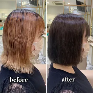 ミディアム カラー パーマ ヘアアレンジ メンズ キッズ ネイル マツエク・マツパ アイブロウ 《褒められる》 透明感カラー/小嶋のヘアスタイル
