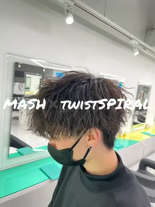 ショート パーマ ヘアアレンジ メンズ Ryo横浜韓国ヘア/ 曲がる縮毛矯正特化のヘアスタイル