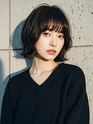 ミディアム ウルフカット 811 大阪梅田 ウルフのヘアスタイル