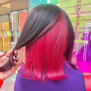 ミディアム カラー レイヤーカット/ 透明感カラー/みずほのヘアスタイル