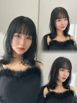 ミディアム カラー COA GINZA 空也/前髪/顔まわりのヘアスタイル