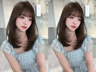 セミロング カラー ✨レイヤー/韓国 /✨ヘア山下　遥のヘアスタイル